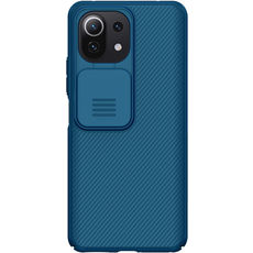 Задняя накладка для Xiaomi 11 Lite/Lite NE синяя Nillkin со шторкой для камеры Задняя накладка для Xiaomi 11 Lite/Lite NE синяя Nillkin со шторкой для камеры