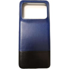 Задняя накладка для Xiaomi Mi 11 Ultra черная с синим пластик/кожа