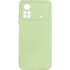 Задняя накладка для Xiaomi Poco X4 Pro светло-зеленая силикон с защитой камеры Задняя накладка для Xiaomi Poco X4 Pro светло-зеленая силикон с защитой камеры
