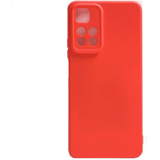 Задняя накладка для Xiaomi Redmi Note 11 Pro красная силикон с закрытой камерой