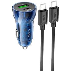 Автомобильное зарядное устройство USB+Type-C 30W Hoco Z47A PD+QC3.0 c кабелем Type-CxType-C Автомобильное зарядное устройство USB+Type-C 30W Hoco Z47A PD+QC3.0 c кабелем Type-CxType-C
