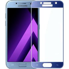 Защитное стекло для Samsung A3 (2017) 3D голубое