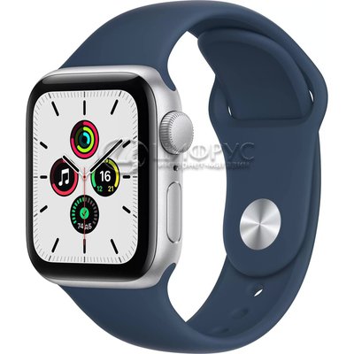 Apple Watch SE GPS 40mm Aluminum Case with Sport Band Silver/Blue (LL) - 