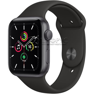 Apple Watch SE GPS 44mm Aluminum Case with Sport Band Grey/Black (MYDT2RU/A) - Цифрус