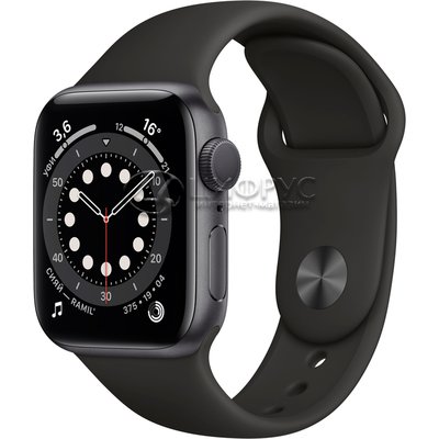 Apple Watch Series 6 GPS 40mm Aluminum Case with Sport Band Space Grey/Black (LL) - Цифрус