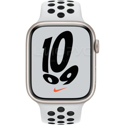 Apple Watch Series 7 41mm Aluminum Case with Sport Band Nike Starlight/White - Цифрус