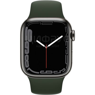 Apple Watch Series 7 45mm Stainless Steel Case with Sport Band Black/Green - 