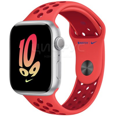 Apple Watch Series 8 45mm Aluminum Case with Nike Sport Band Silver/Red - Цифрус