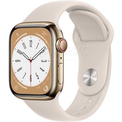 Apple Watch Series 8 45mm Stainless Steel Case with Sport Band Gold/Starlight - Цифрус