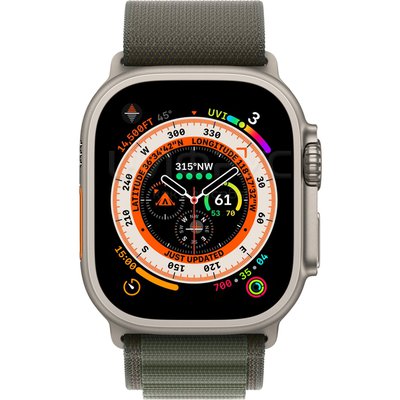 Apple Watch Ultra 49 mm Titanium Case, Alpine Loop Green (Medium, 145-190 mm) Green - 