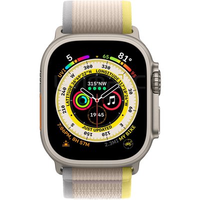 Apple Watch Ultra 49 mm Titanium Case, Trail Yellow/Beige (Medium/Large, 145-220 mm) Yellow/Beige - Цифрус
