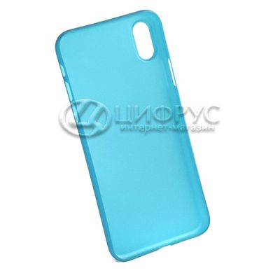 Задняя накладка для Iphone X/XS голубая силиконовая - Цифрус