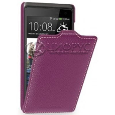 Чехол для HTC Butterfly S откидной фиолетовая кожа - Цифрус
