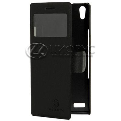 Чехол для Huawei P7 книжка с окном черная кожа - Цифрус