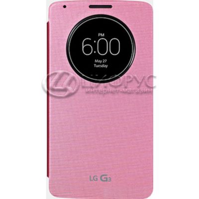 Чехол для LG G3 книжка с окном розовая кожа - Цифрус