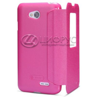 Чехол для LG L70 книжка с окном розовая кожа - Цифрус