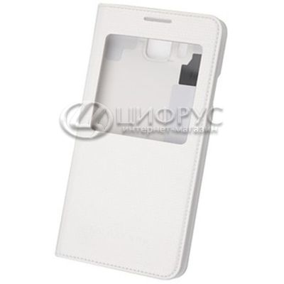 Чехол для Samsung Alpha книжка с окном белая кожа - Цифрус