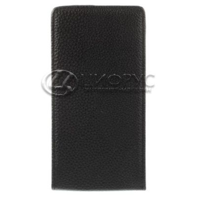 Чехол для Samsung S4 Mini откидной черная кожа - Цифрус