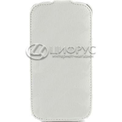 Чехол откидной для Sony Xperia E белая кожа - Цифрус