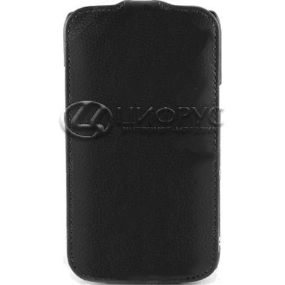 Чехол откидной для Sony Xperia J черная кожа - Цифрус
