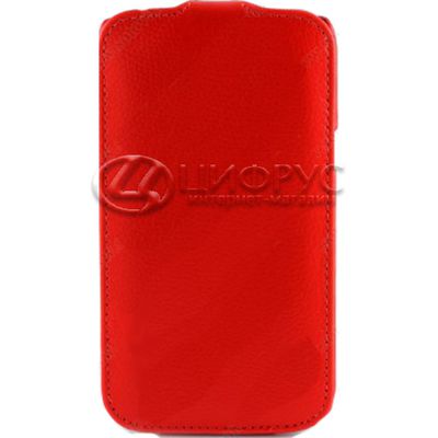 Чехол откидной для Sony Xperia Tipo/Tipo dual красная кожа - Цифрус