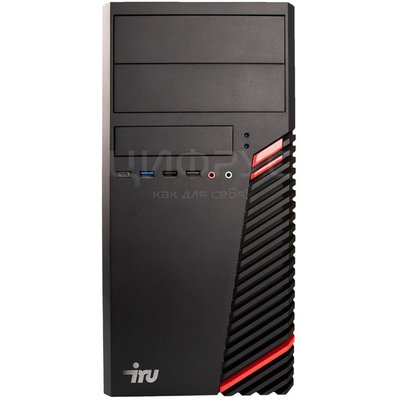 IRU Home 310H5SM (Intel Core i3 10105F 3.7, 8Gb, SSD 256Gb, GT1030 2Gb, Free DOS, GbitEth, 400W) Black (1859385) () - 