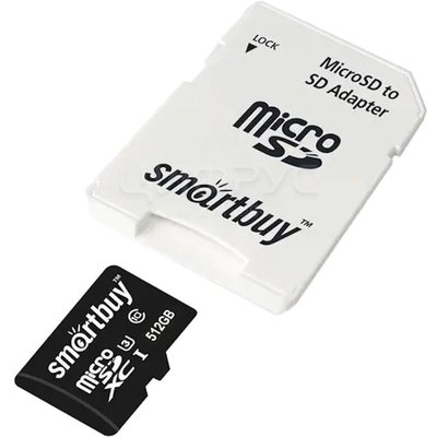 4K MicroSD 512gb (90/70 Mb/s) SDXC SmartBuy Pro UHS-I U3 + ADP +SD - 