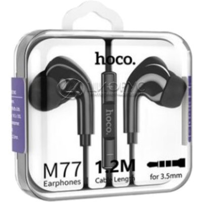 Наушники HOCO M77 Wired Earphones 3.5 черные - Цифрус