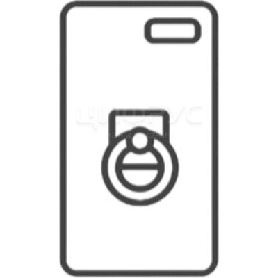 Кольцо-держатель для телефона черное с серебристым Сердечко Fortuna-7 - Цифрус