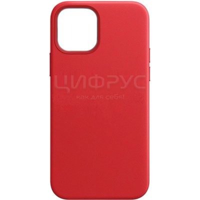 Задняя накладка для iPhone 13 MagSafe кожа красная - Цифрус