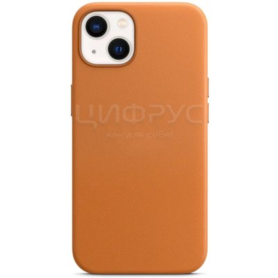 Задняя накладка для iPhone 14 MagSafe коричневая кожа - Цифрус