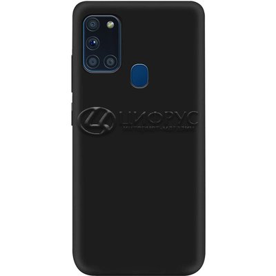 Задняя накладка для Samsung Galaxy A21S чёрная Nano силикон - Цифрус
