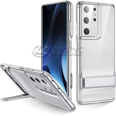 Задняя накладка для Samsung Galaxy S21 Ultra прозрачная с подставкой ESR - Цифрус