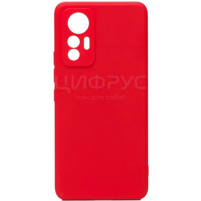 Задняя накладка для Xiaomi 12 Lite красная NANO силикон с закрытой камерой - Цифрус