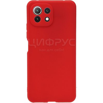 Задняя накладка для Xiaomi Mi11 красная Nano силикон - Цифрус