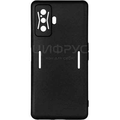 Задняя накладка для Xiaomi Poco F4 GT черная силикон с закрытой камерой - Цифрус