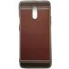 Задняя накладка для OnePlus 7 коричневая силикон/кожа - Цифрус