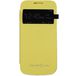 Чехол для Samsung S4 Mini книжка с окном желтая кожа - Цифрус