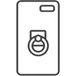 Кольцо-держатель для телефона черное с серебристым Сердечко Fortuna-7 - Цифрус