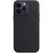 Задняя накладка для iPhone 14 Pro MagSafe черная кожа - Цифрус