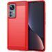 Задняя накладка для Xiaomi 12/12X красная карбон - Цифрус